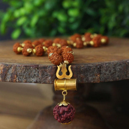 🕉️ Shiv Trishul Pendant with Rudraksha Chain