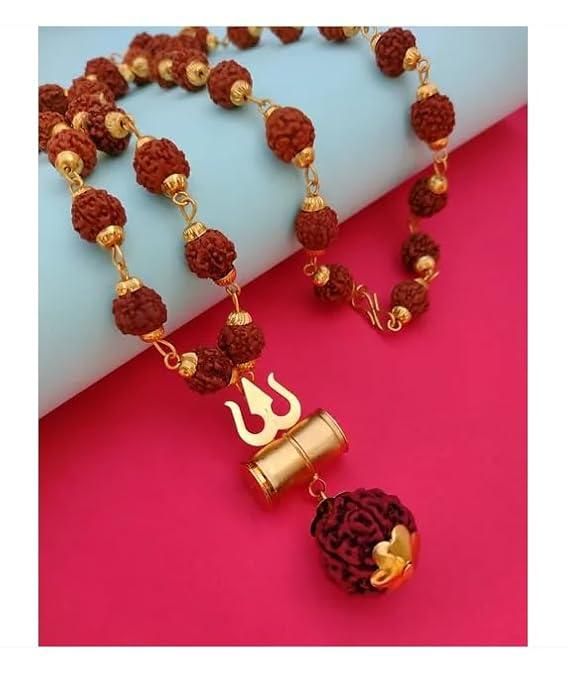 🕉️ Shiv Trishul Pendant with Rudraksha Chain