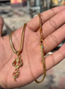 Gold Plated Trishul Pendant With Chain